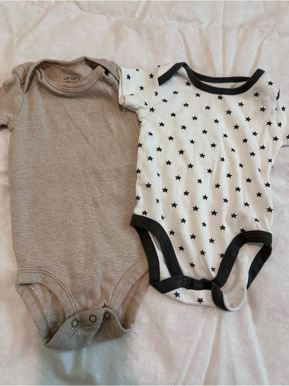 Carter's Neutral Stripe & Amazon Star Short Sleeve One-Piece Set